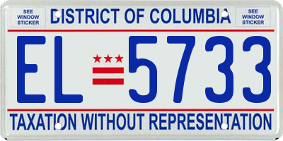 DC license plate EL5733