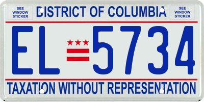 DC license plate EL5734