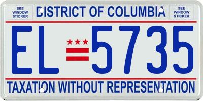 DC license plate EL5735