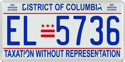 DC license plate EL5736