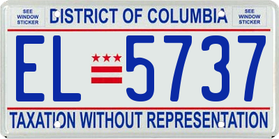 DC license plate EL5737