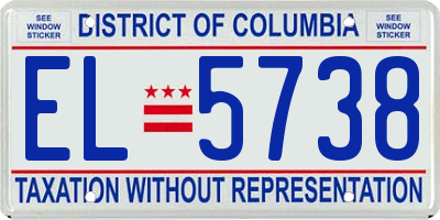 DC license plate EL5738