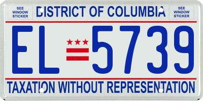 DC license plate EL5739