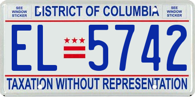 DC license plate EL5742