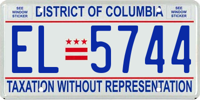 DC license plate EL5744