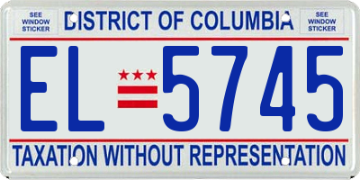 DC license plate EL5745