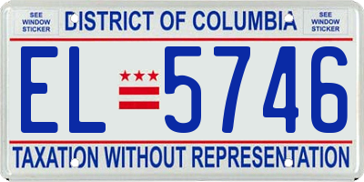 DC license plate EL5746