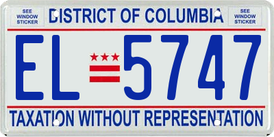 DC license plate EL5747