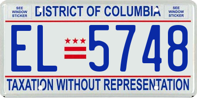 DC license plate EL5748