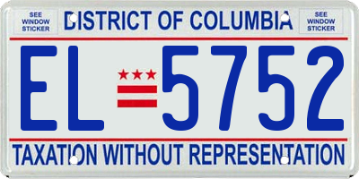 DC license plate EL5752