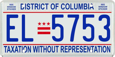 DC license plate EL5753