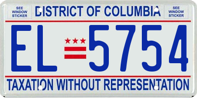 DC license plate EL5754