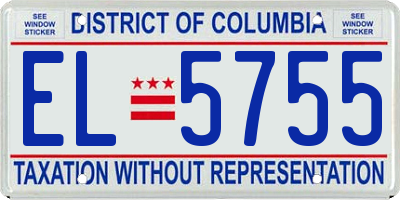 DC license plate EL5755