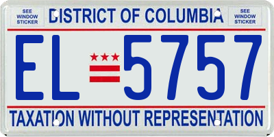 DC license plate EL5757