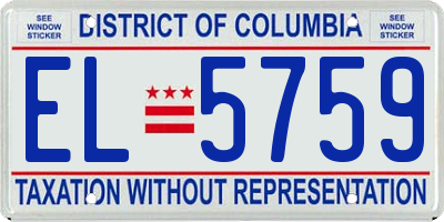 DC license plate EL5759