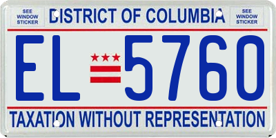 DC license plate EL5760