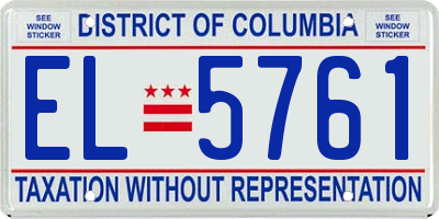 DC license plate EL5761