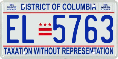 DC license plate EL5763