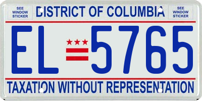 DC license plate EL5765