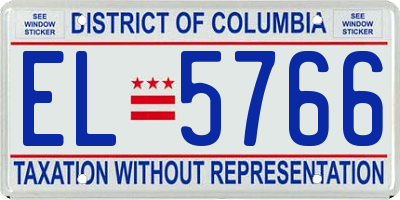 DC license plate EL5766