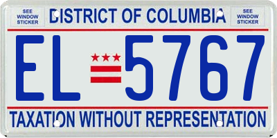 DC license plate EL5767