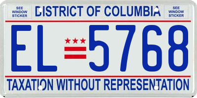 DC license plate EL5768