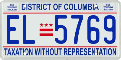 DC license plate EL5769