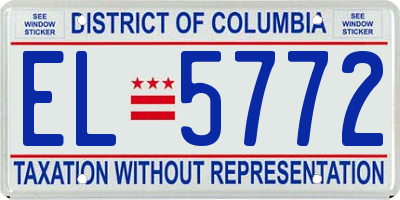 DC license plate EL5772