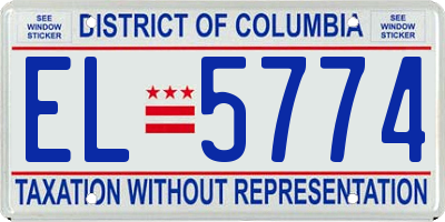 DC license plate EL5774