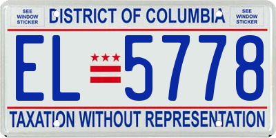 DC license plate EL5778