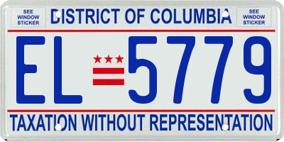 DC license plate EL5779