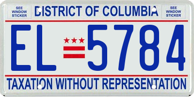 DC license plate EL5784