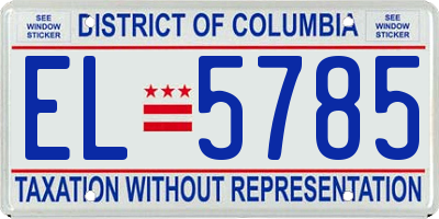 DC license plate EL5785