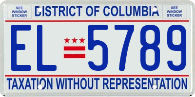 DC license plate EL5789