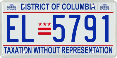 DC license plate EL5791