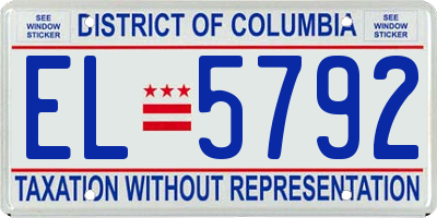 DC license plate EL5792