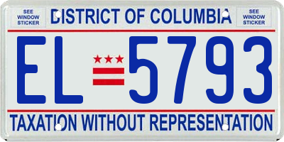 DC license plate EL5793