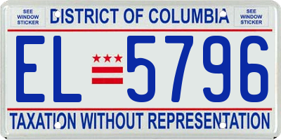 DC license plate EL5796