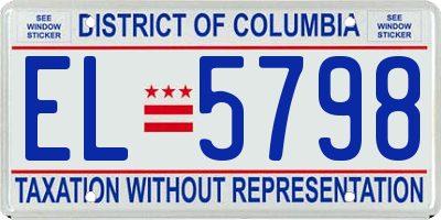 DC license plate EL5798