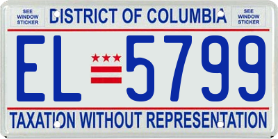 DC license plate EL5799