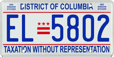 DC license plate EL5802