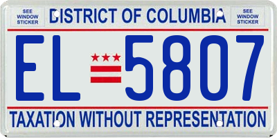 DC license plate EL5807