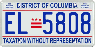 DC license plate EL5808