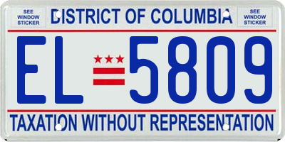 DC license plate EL5809