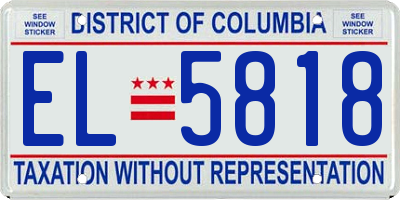 DC license plate EL5818