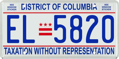 DC license plate EL5820