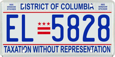 DC license plate EL5828