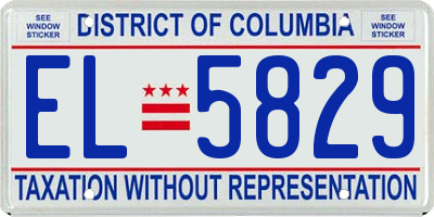 DC license plate EL5829