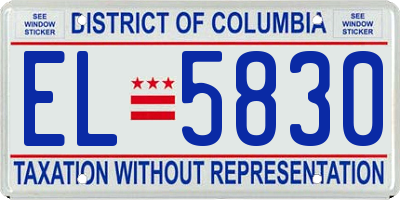 DC license plate EL5830