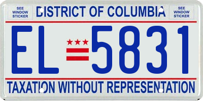 DC license plate EL5831